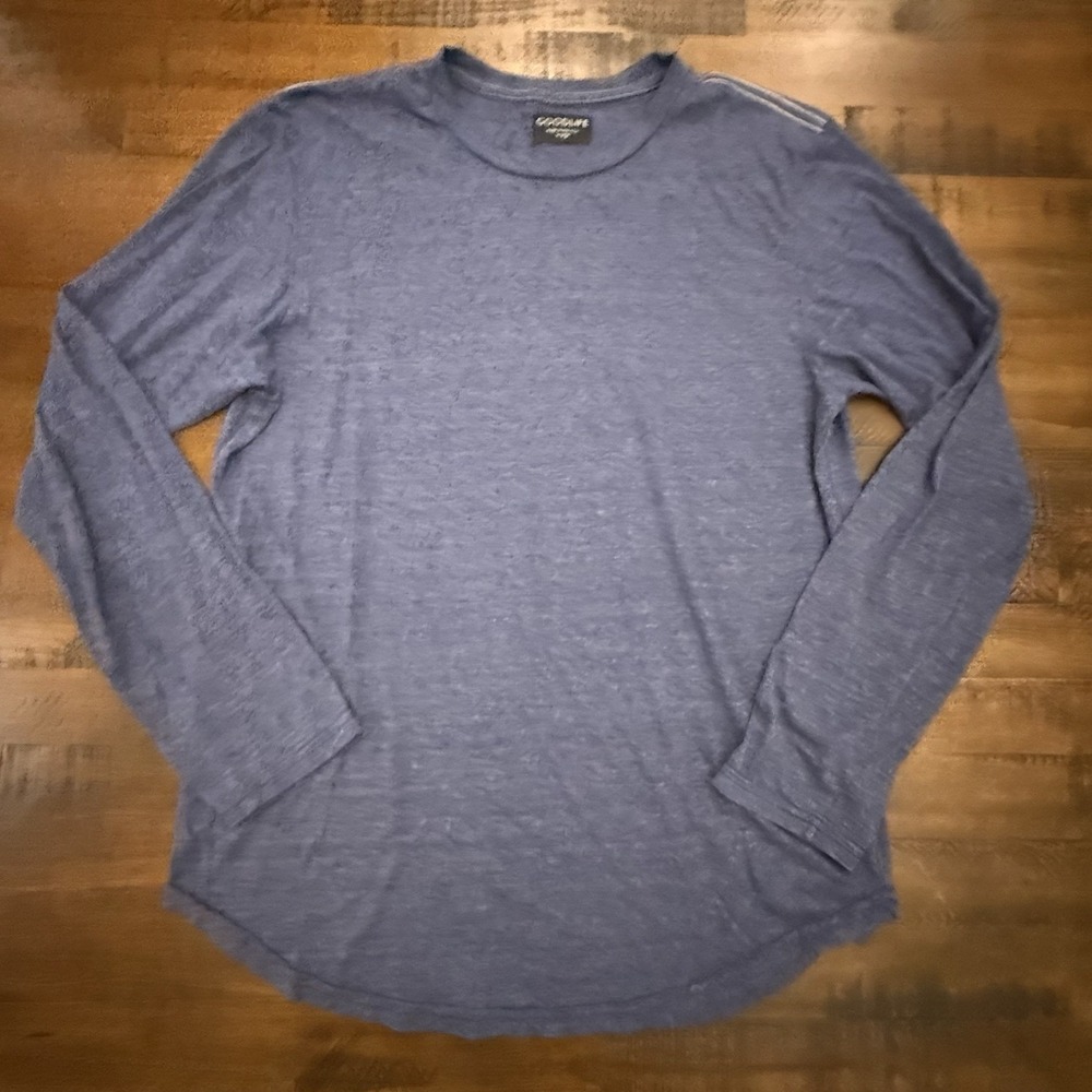 Goodlife Long Sleeve Cotton Blend Tee in Navy Blue - Size XL‎